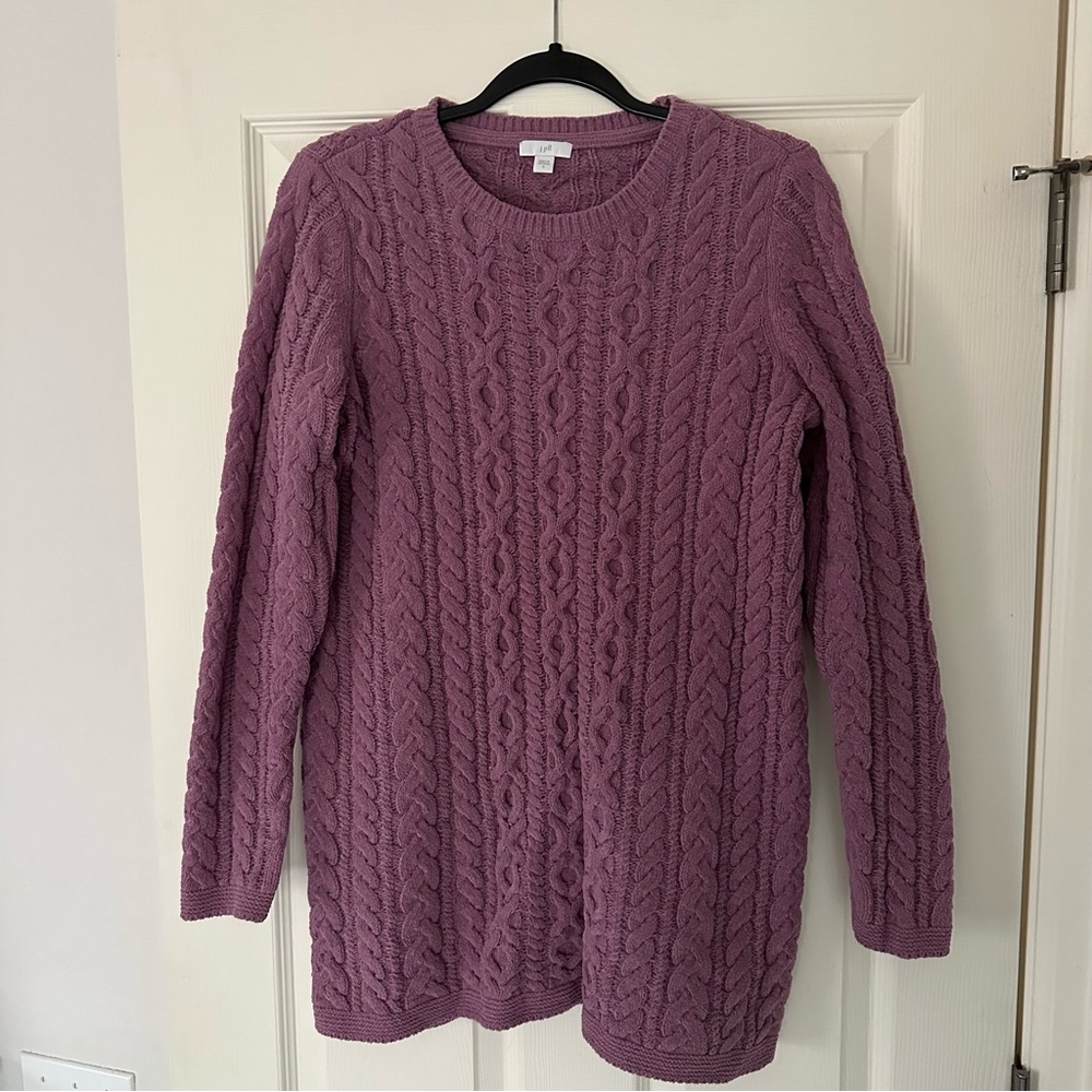 Women's Purple Cable Knit Sweater